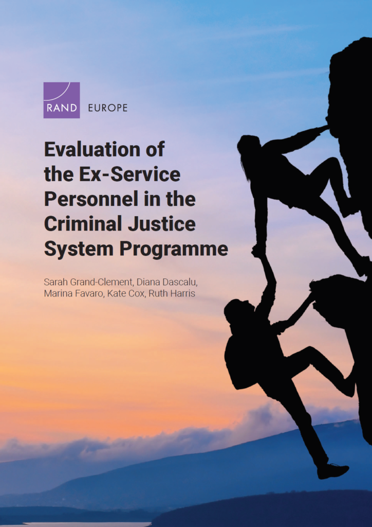 Front cover of the Evaluation of Ex Service personnel in the Criminal Justice System programme front cover