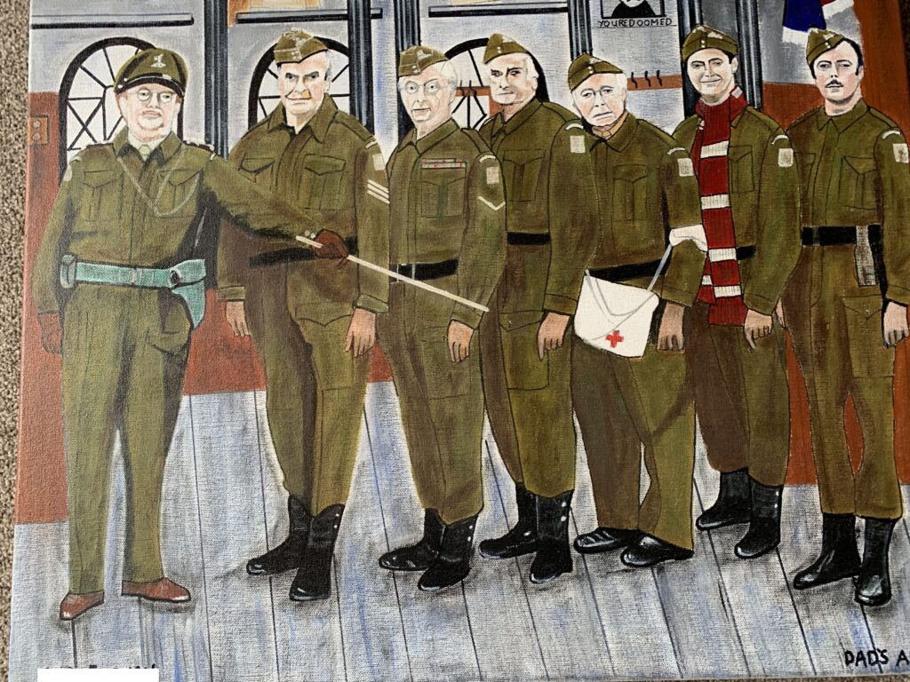 A painting of Dad's Army by a veteran as part of the Art of Isolation Project