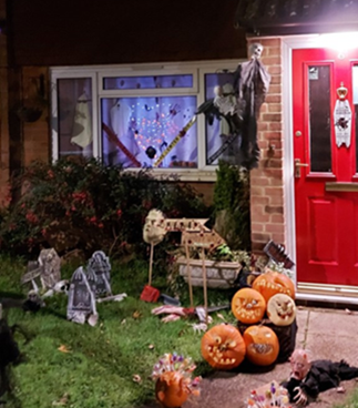 A halloween display at a home taking part in RAF Wyton's community project