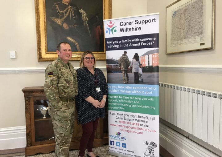 A serving member of the Armed Forces with a person from Carer Support Wiltshire