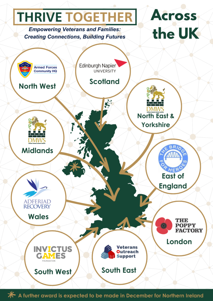 Thrive Together infographic showing support across the UK.