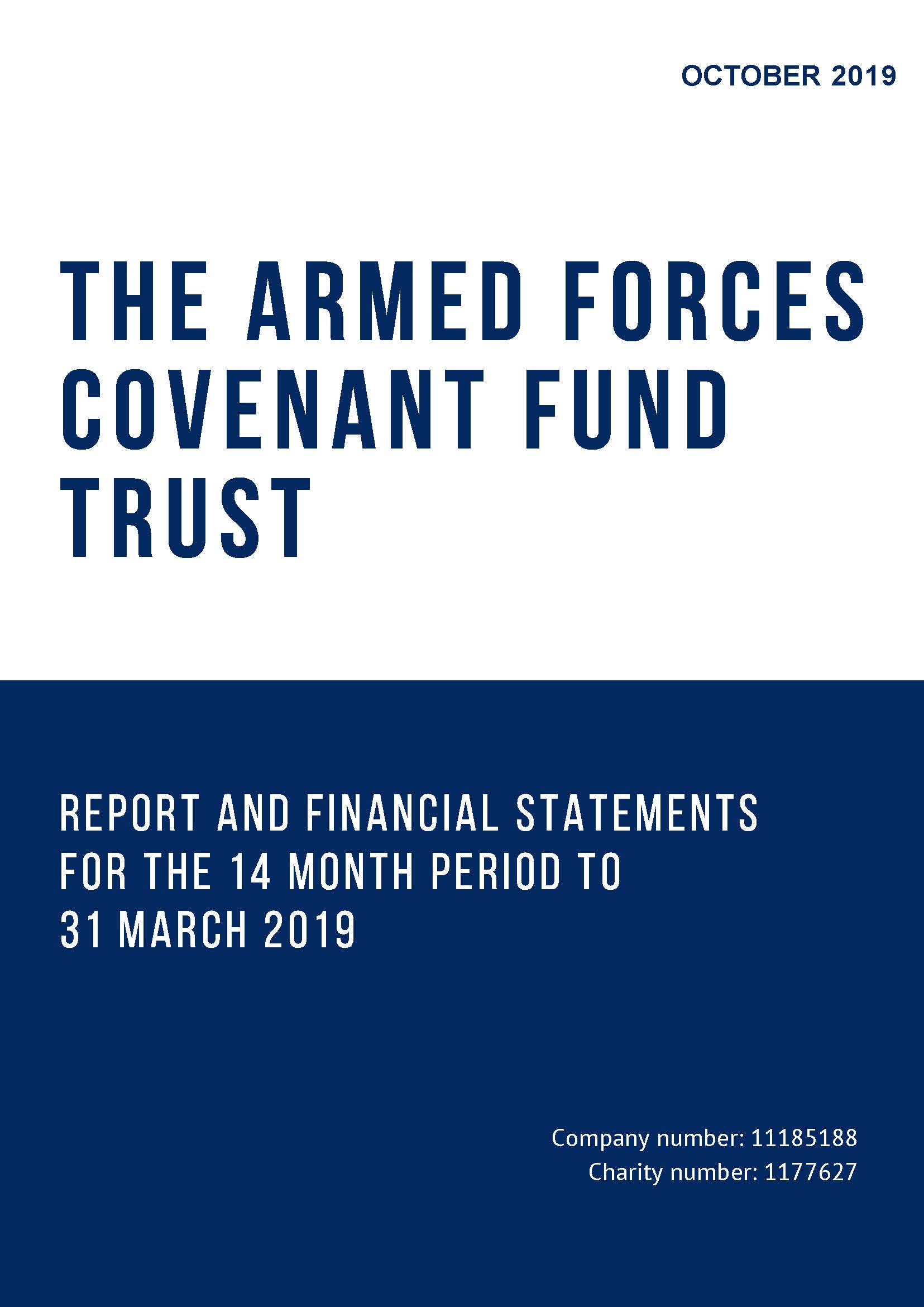 AFCFT report and financial statements for 14 month period to 31 March 2019