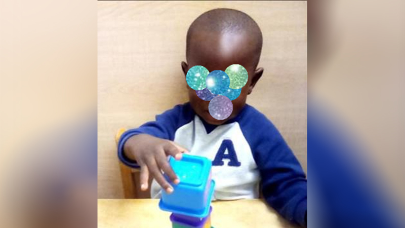 Catterick garrison Pre-school - child playing with a toy